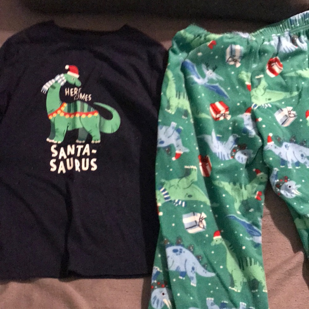 Size 10 boys Dinosaur Christmas pajamas